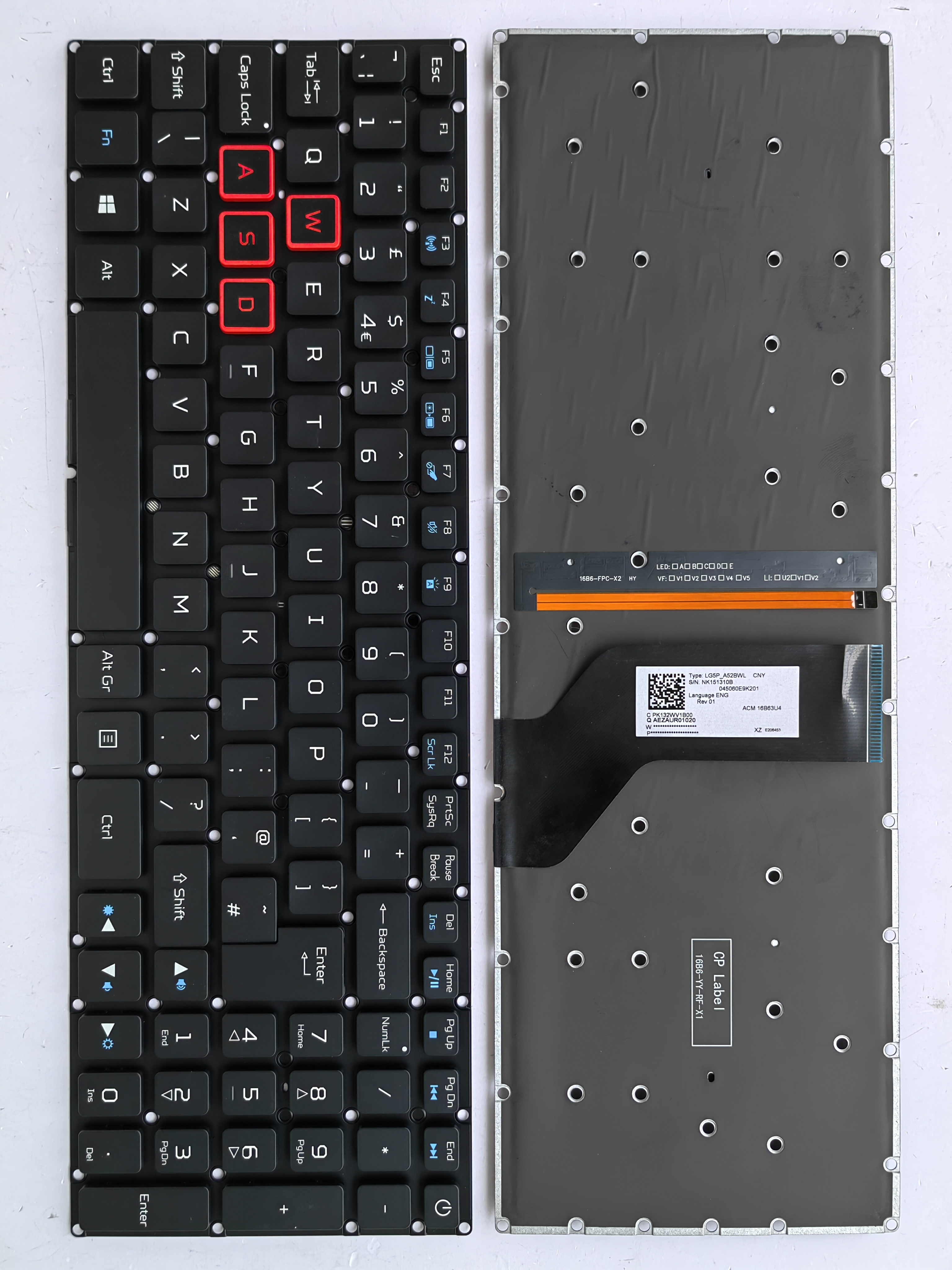 Picture of New Replacement Laptop Keyboard For ACER VN7/VX5-591G/AN515-51(32pin) BLACK Backlit (OEM) Uk Layout